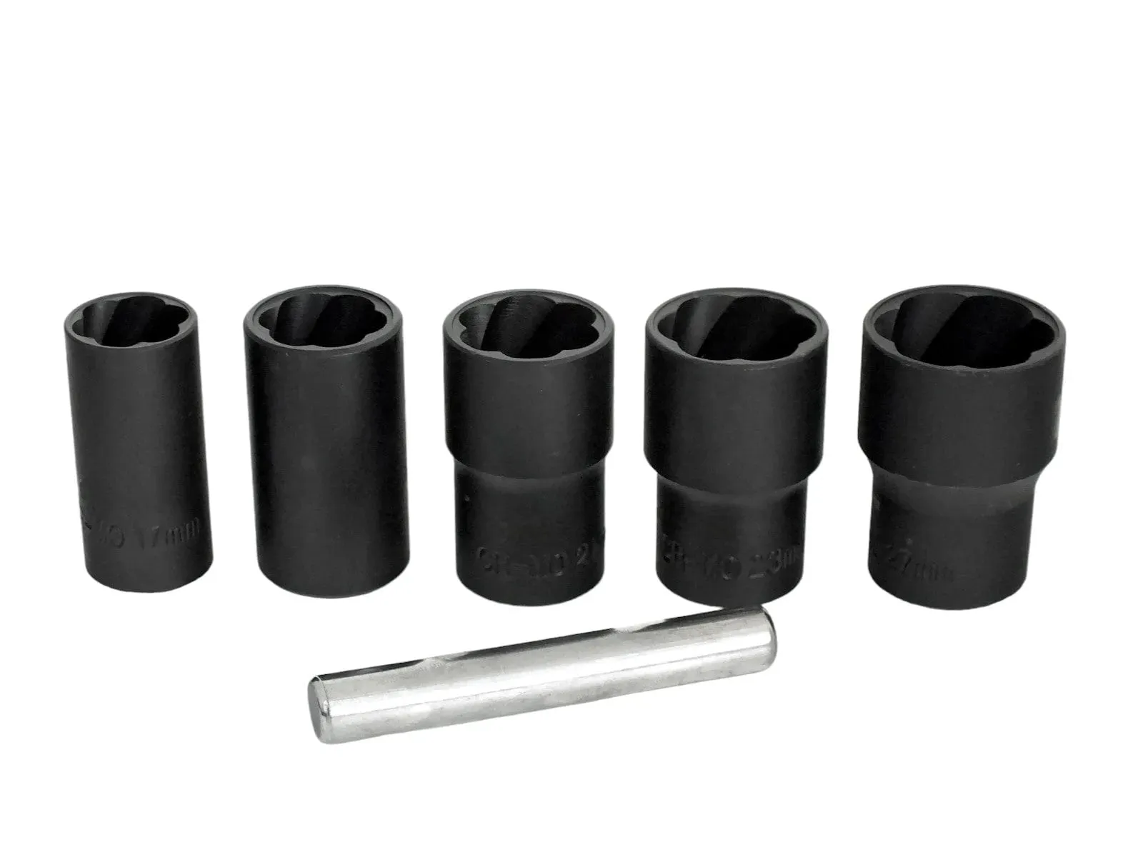 1/2" Dr. Grip & Twist Socket Set | 6pc Locking Wheel Nut Removers for Damaged Rounded Bolts