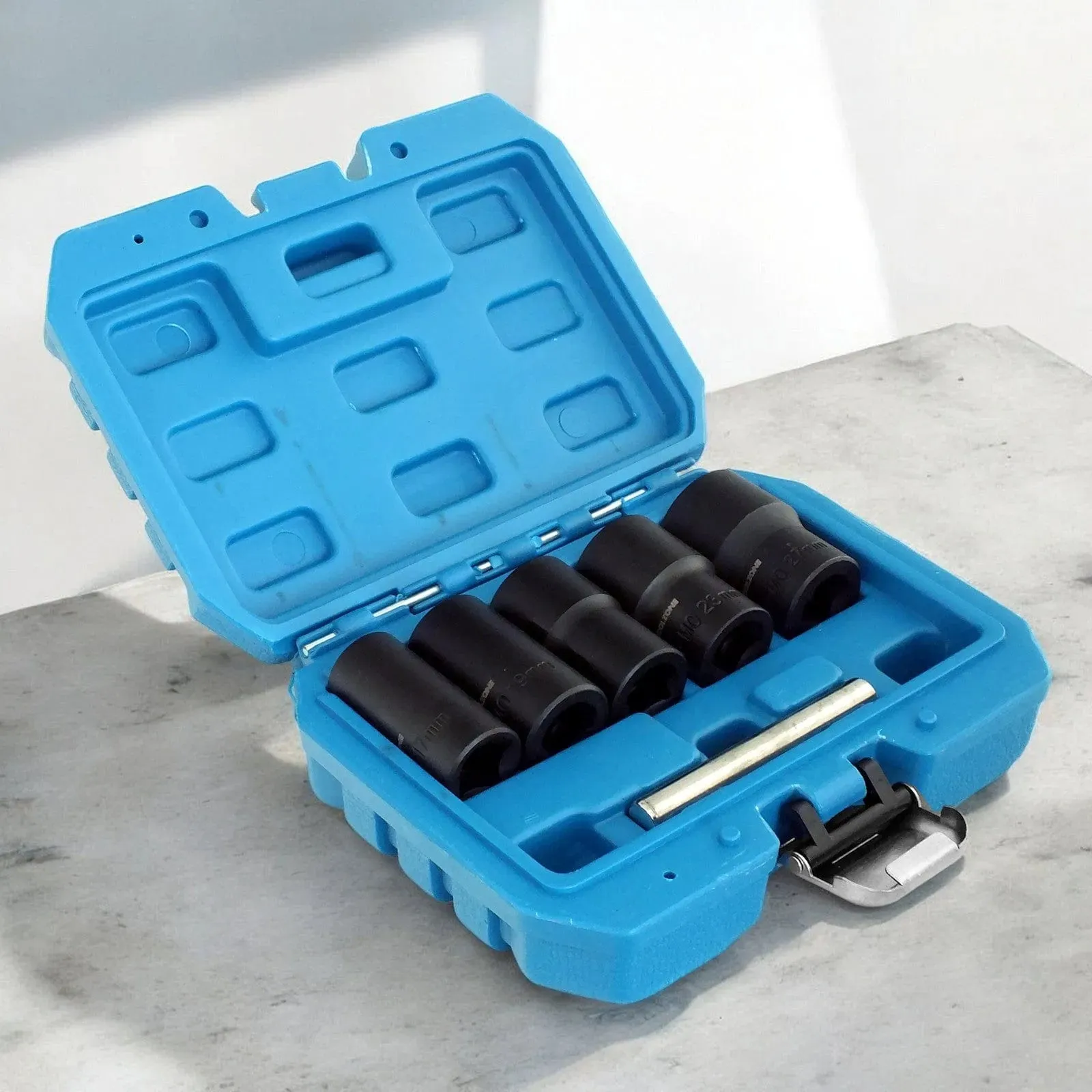 1/2" Dr. Grip & Twist Socket Set | 6pc Locking Wheel Nut Removers for Damaged Rounded Bolts