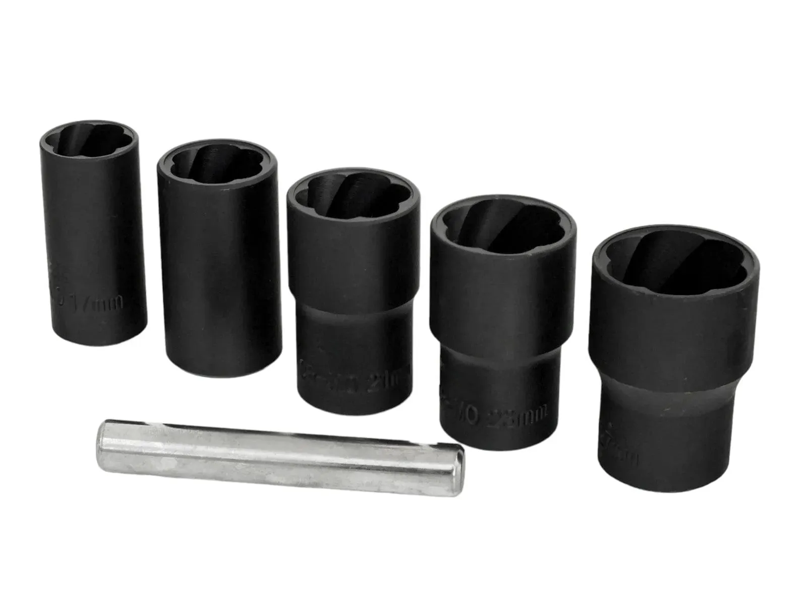 1/2" Dr. Grip & Twist Socket Set | 6pc Locking Wheel Nut Removers for Damaged Rounded Bolts
