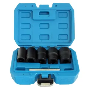 1/2" Dr. Grip & Twist Socket Set | 6pc Locking Wheel Nut Removers for Damaged Rounded Bolts