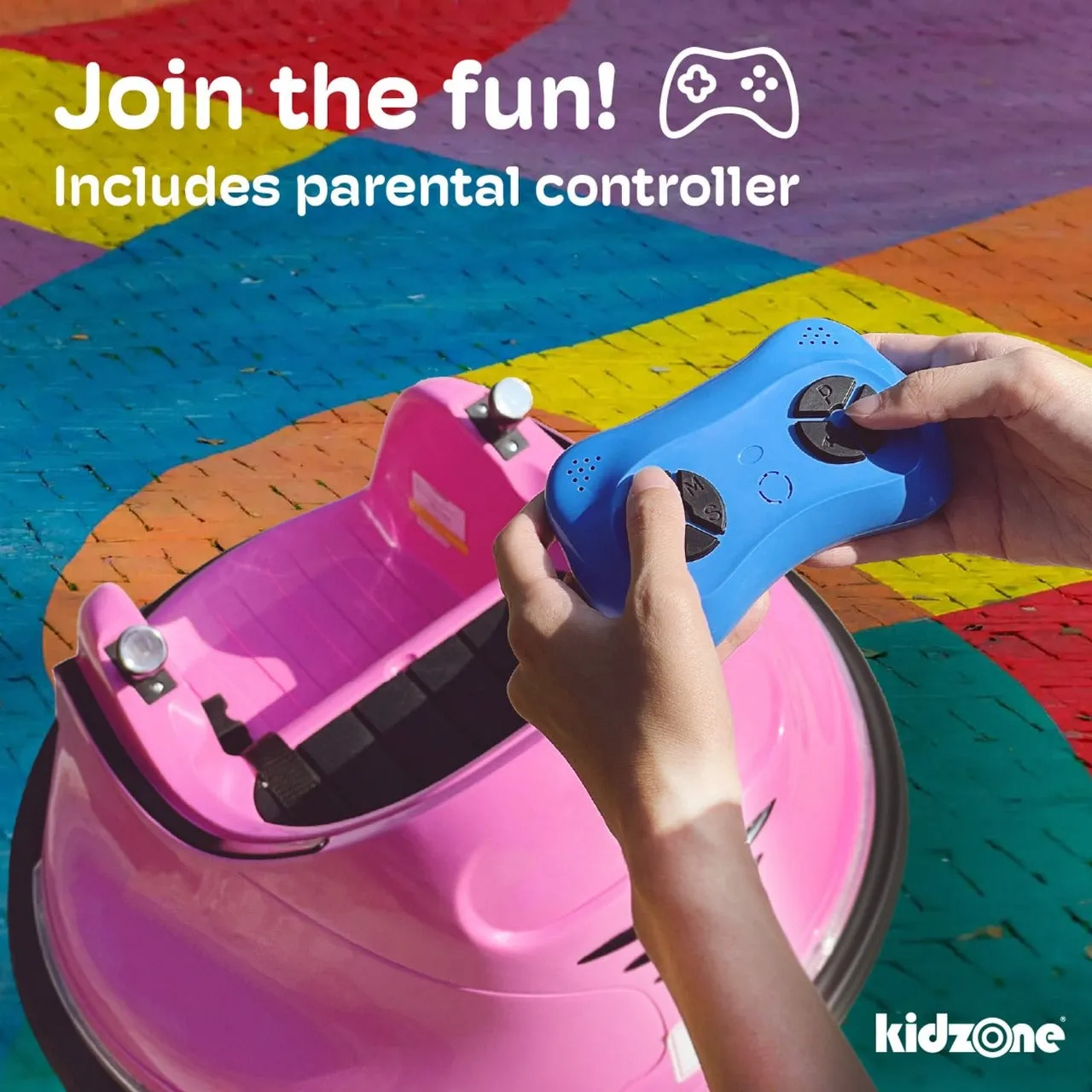 12V Kids Electric Ride On Bumper Car 360° Spin 2 Speed Remote Control Bluetooth Music DIY Race Stickers Safe & Fun Play Vehicle (Green)