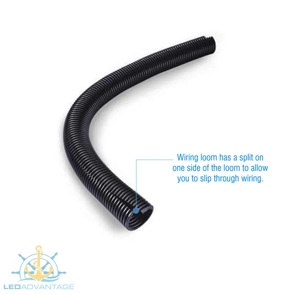 16mm x 30mtr Black Split Loom Conduit Wire Corrugated Harnessing Tubing (30m Roll)