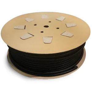 16mm x 30mtr Black Split Loom Conduit Wire Corrugated Harnessing Tubing (30m Roll)