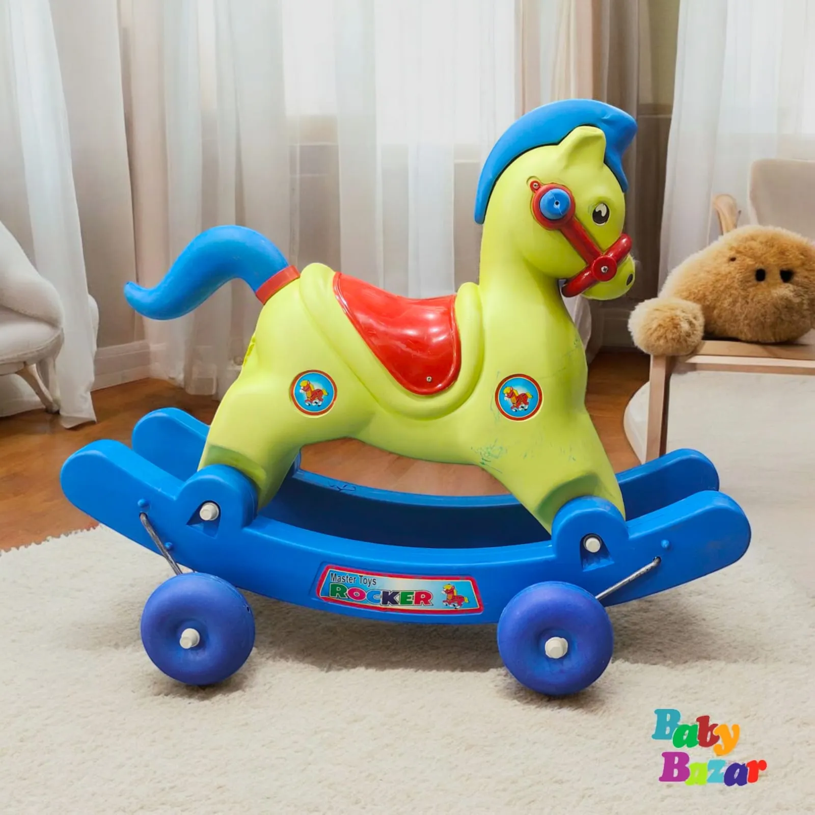 2-in-1 Rocking Horse with Wheels – Fun & Safe Ride for Kids