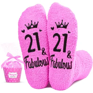 21st Birthday Gifts for Women, 21 Year Old Women Female Birthday Gifts, Happy 21st Birthday Socks for Woman Girls