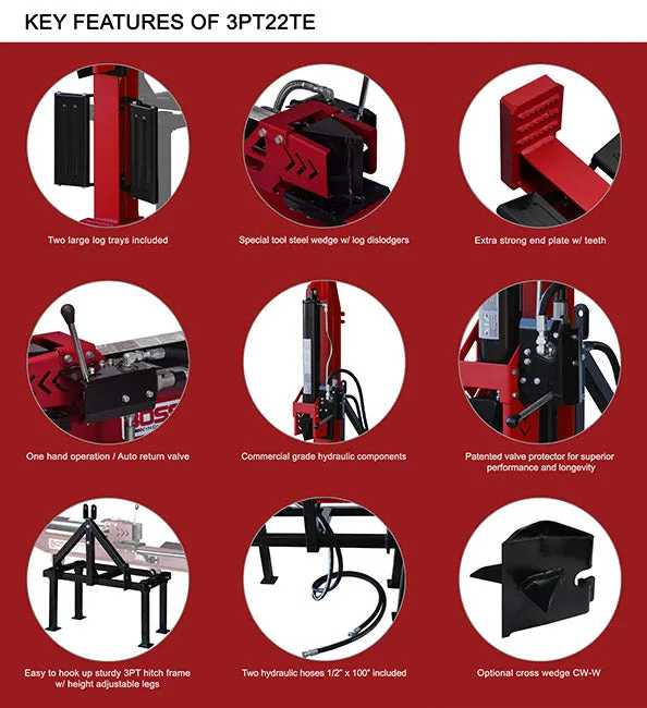 22 Ton H/V 3-Point Hitch Log Splitter