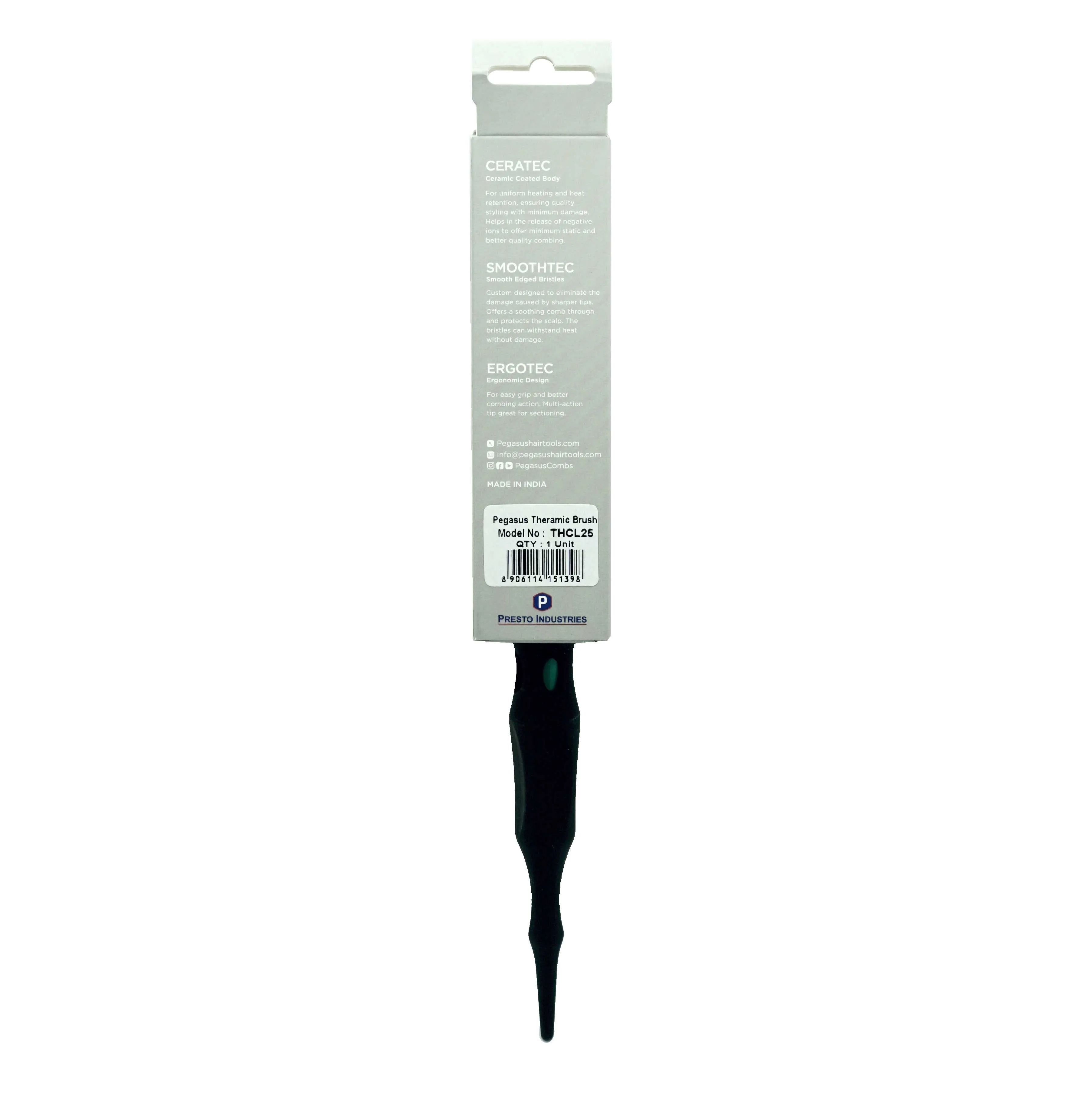 25mm (1in), Thermal Long (5") Barrel Brush with Sectioning End, Pegasus THCL25