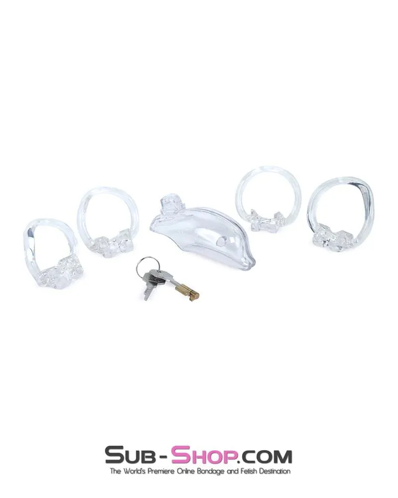 3734M      Bottled Up Clear High Security Male Chastity Device - LAST CHANCE - Final Closeout!
