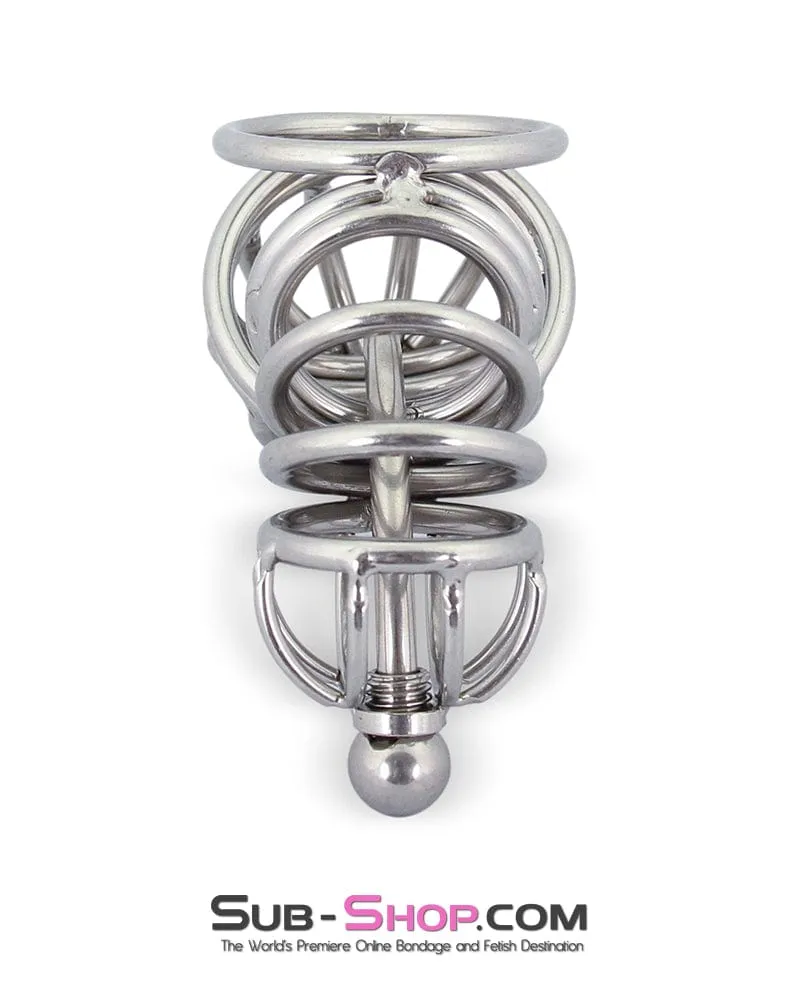3803M      Full Cock & Ball Cage Chastity with Urethral Sound