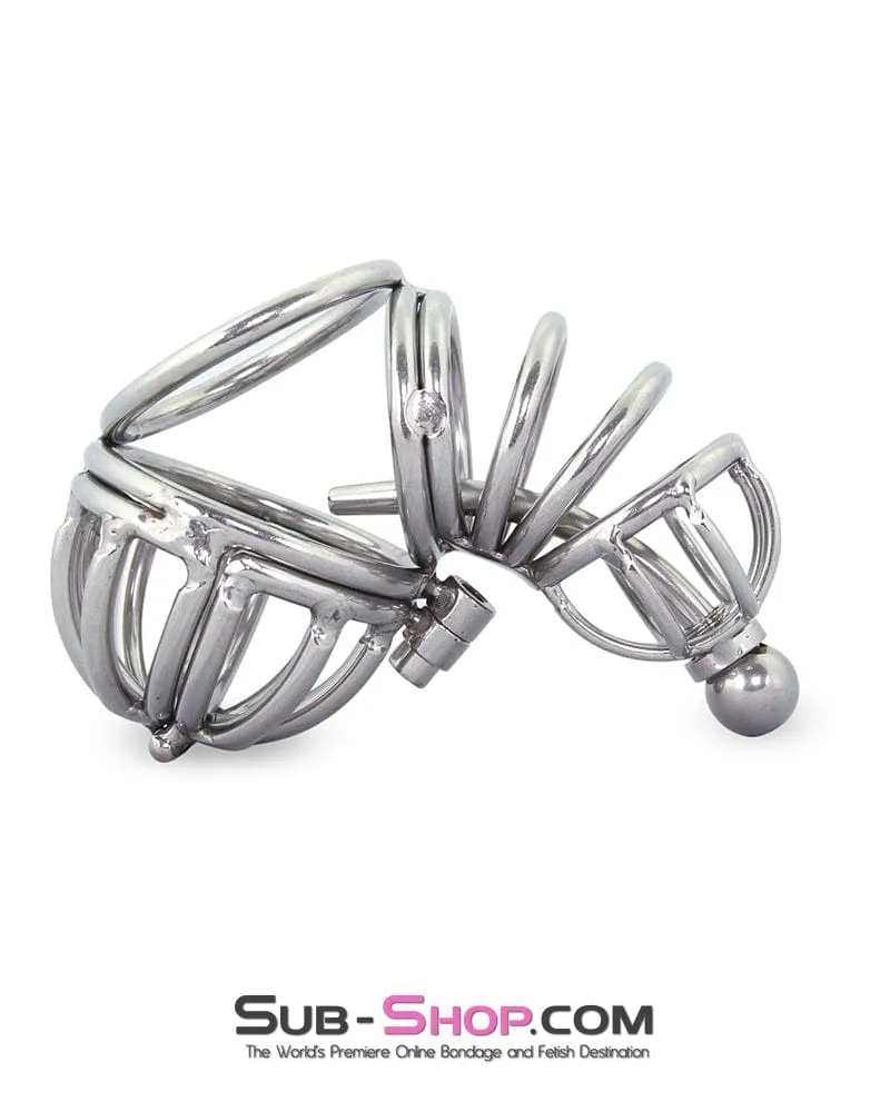 3803M      Full Cock & Ball Cage Chastity with Urethral Sound