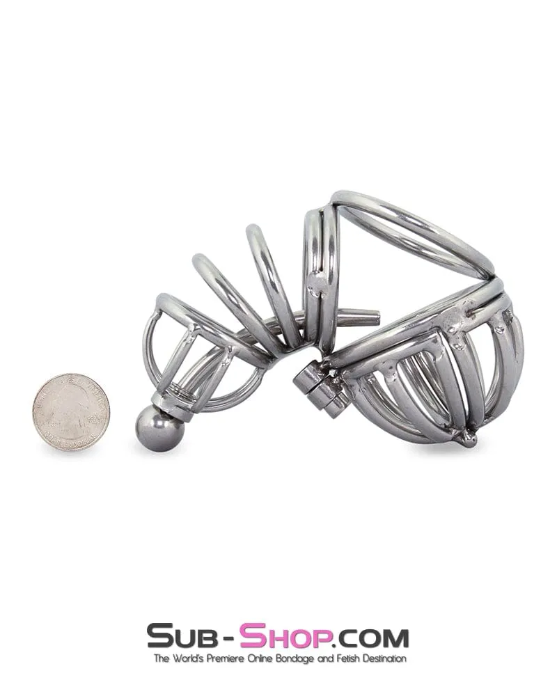 3803M      Full Cock & Ball Cage Chastity with Urethral Sound