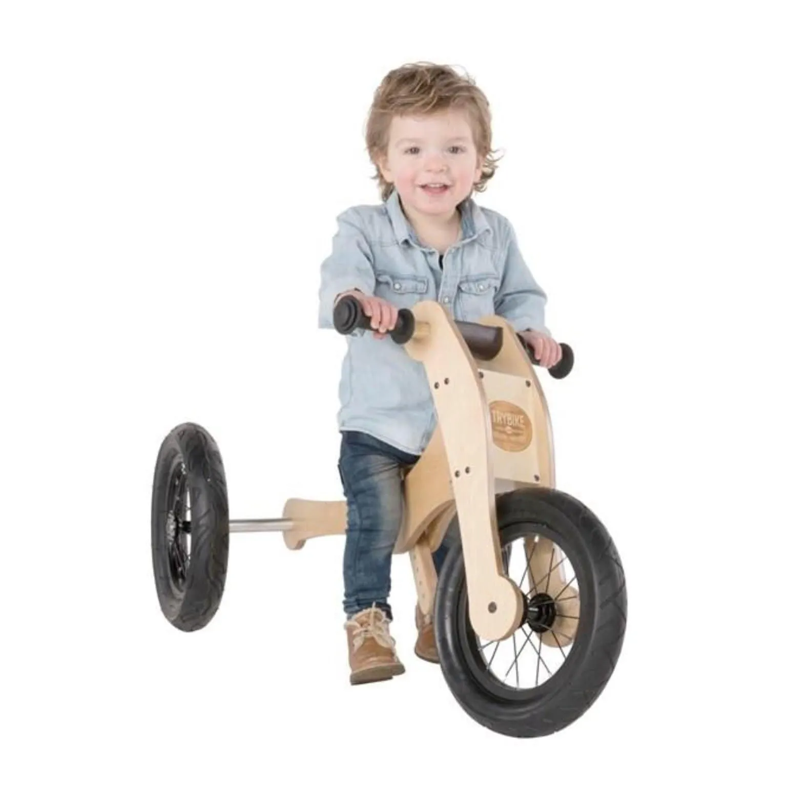 4 in 1 Wooden Trybike - Brown