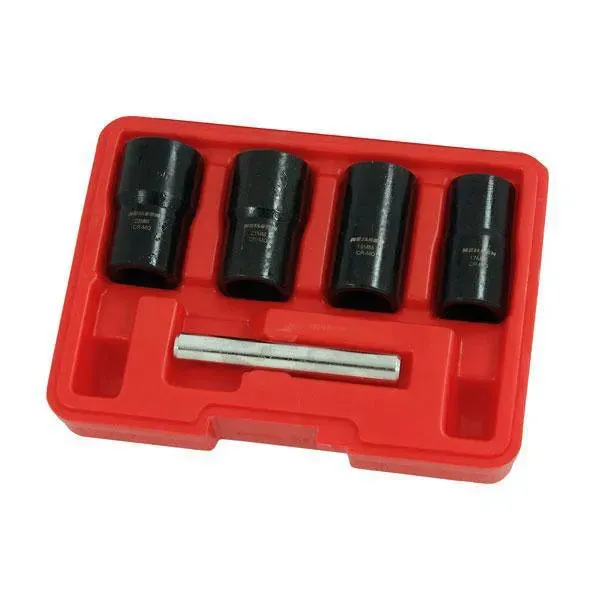 4pc Locking Wheel Nut Removers Grip & Twist Sockets Damaged Rounded Bolt 17-22mm