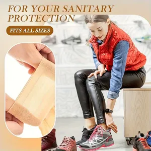 50pcs Disposable Nylon Slip-On Socks - Tan, Smooth Knit, Perfect for Travel, Guests & Everyday Use