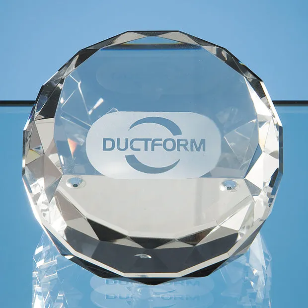 7.5cm Optical Crystal Sliced Wedge Paperweight
