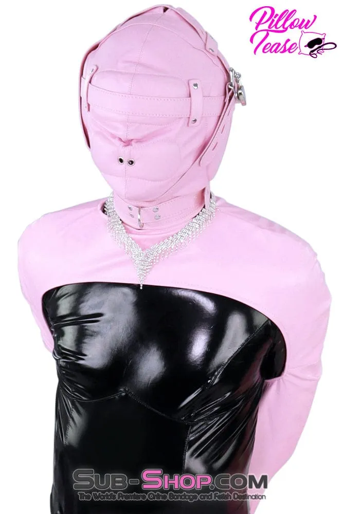 9787DL-SIS      Pretty Sissy Princess Pink Zippered Forced Feminization Fantasy Dungeon Mistress Armbinder Top