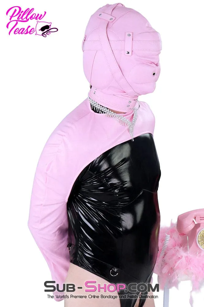 9787DL-SIS      Pretty Sissy Princess Pink Zippered Forced Feminization Fantasy Dungeon Mistress Armbinder Top