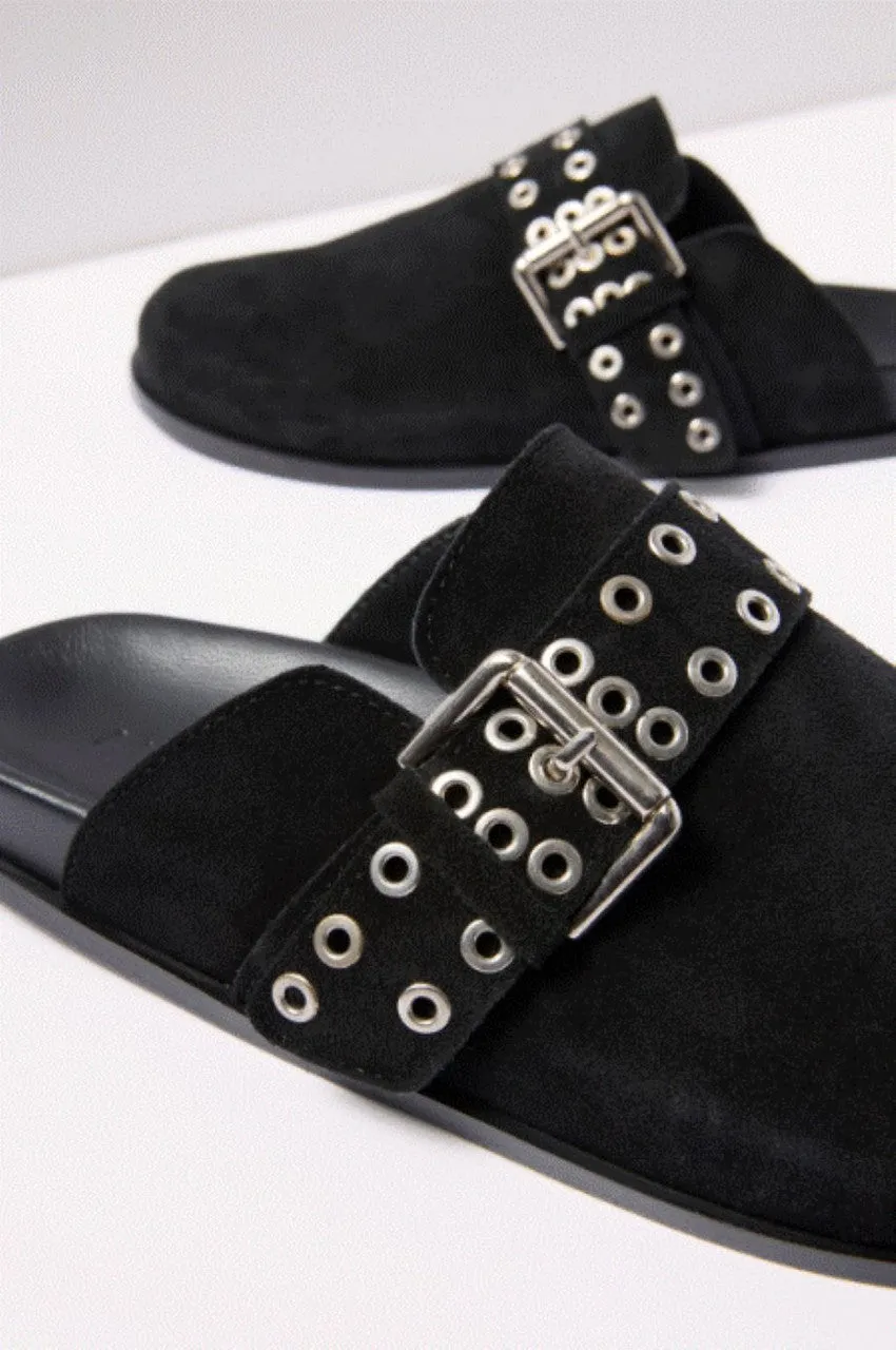 Alohas Halia Buckle Mule - Black