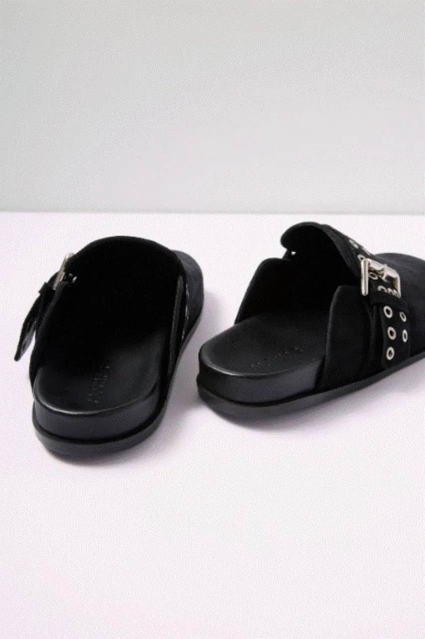 Alohas Halia Buckle Mule - Black