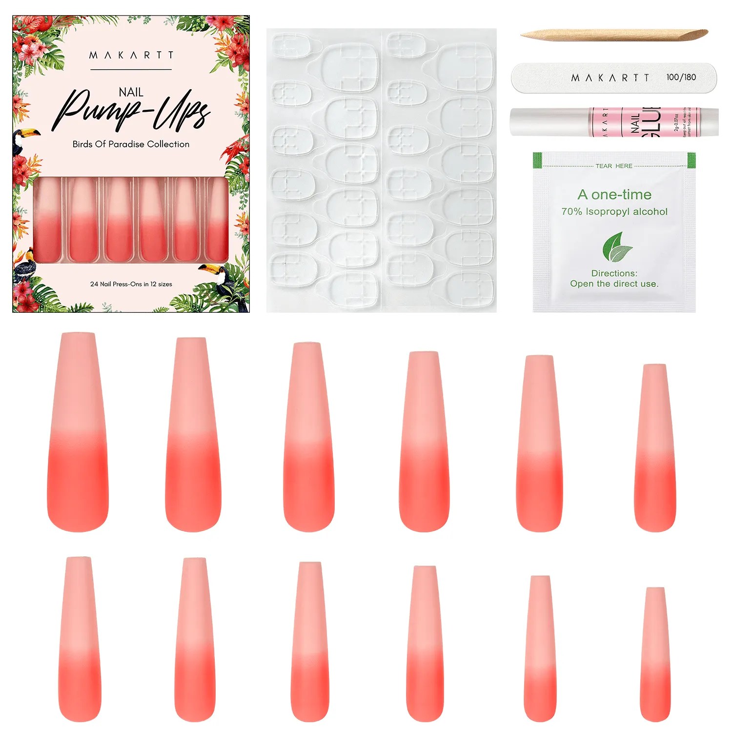 Birds of Paradise Acrylic Nail 'Pump-Ups'