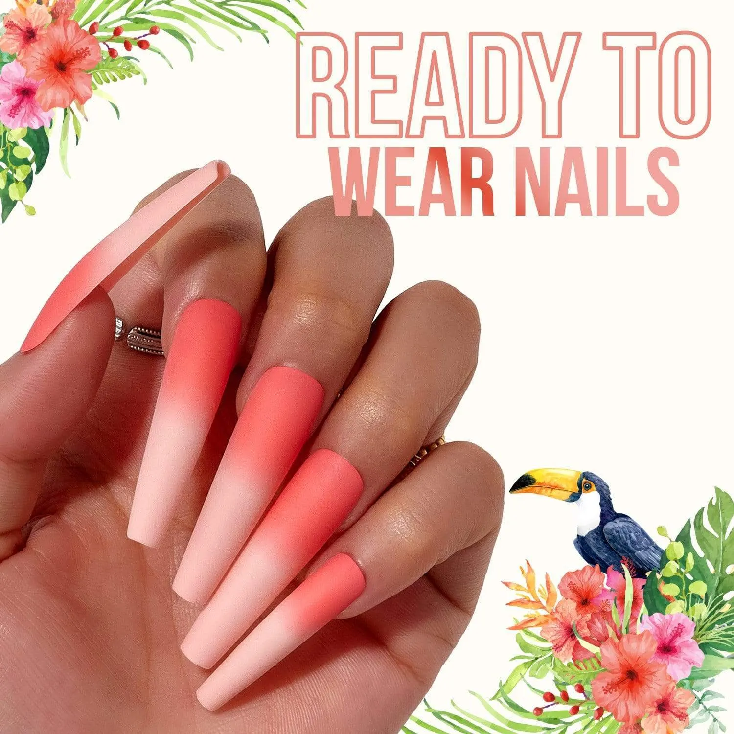 Birds of Paradise Acrylic Nail 'Pump-Ups'