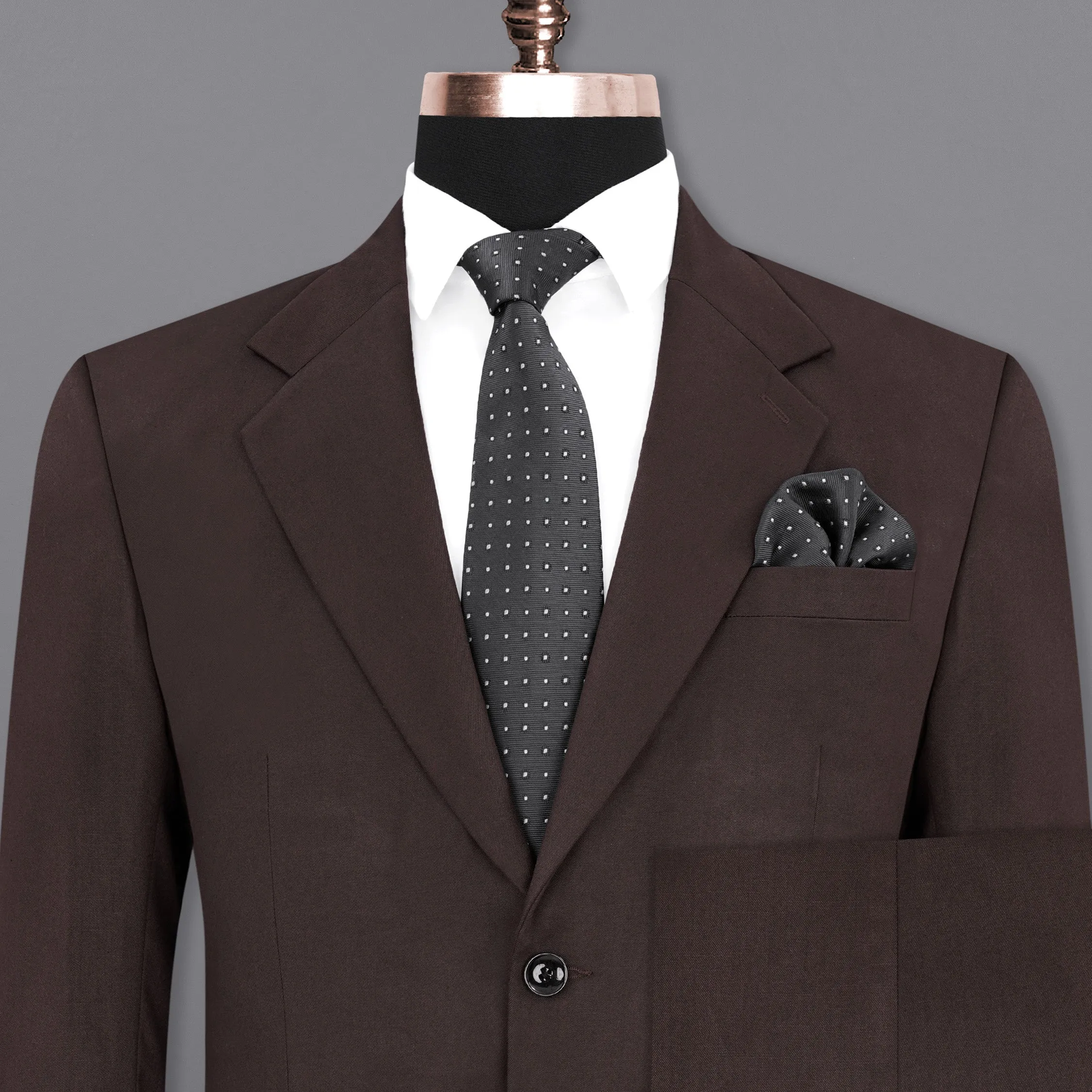 Bistre Brown Single Breasted Suit