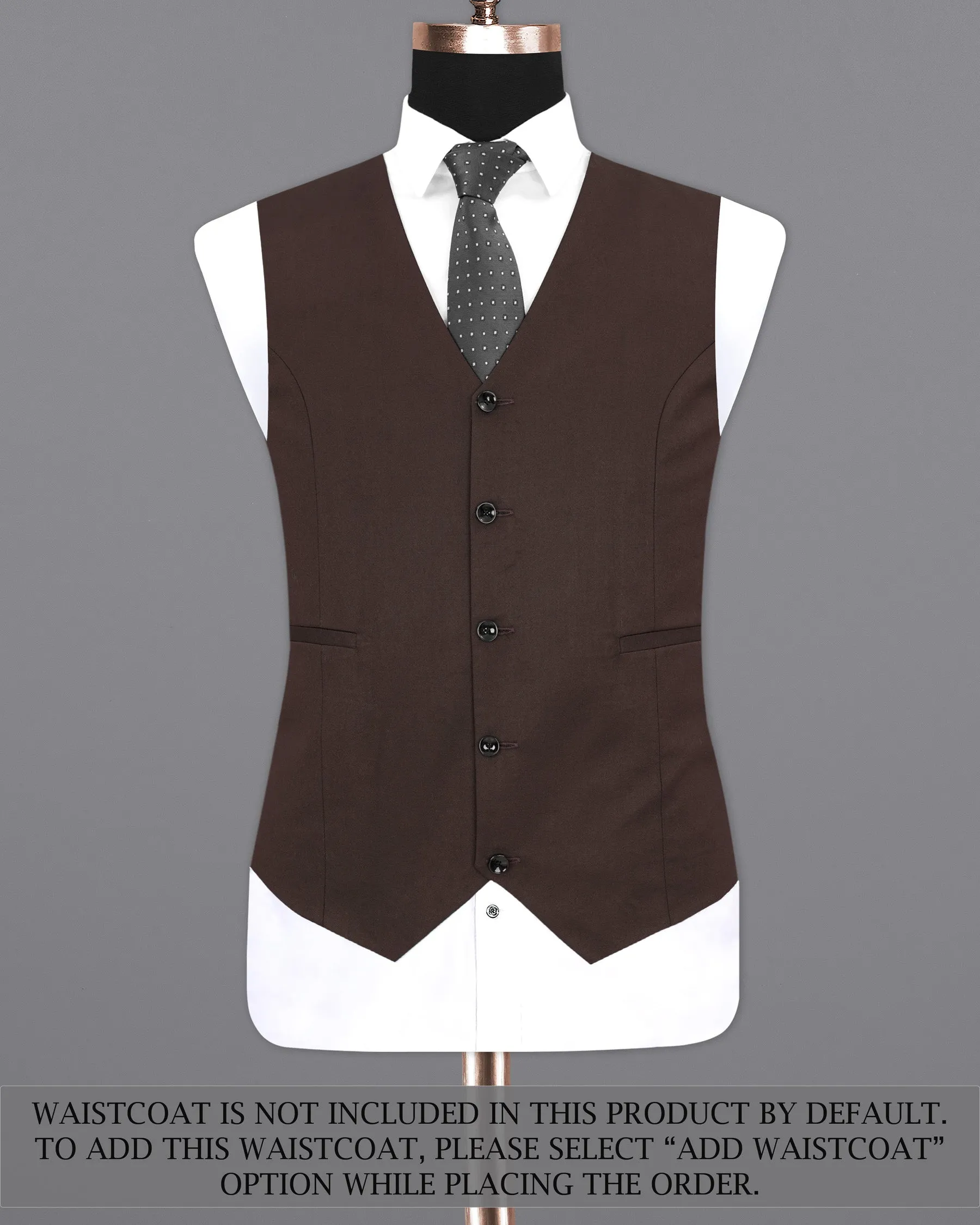 Bistre Brown Single Breasted Suit