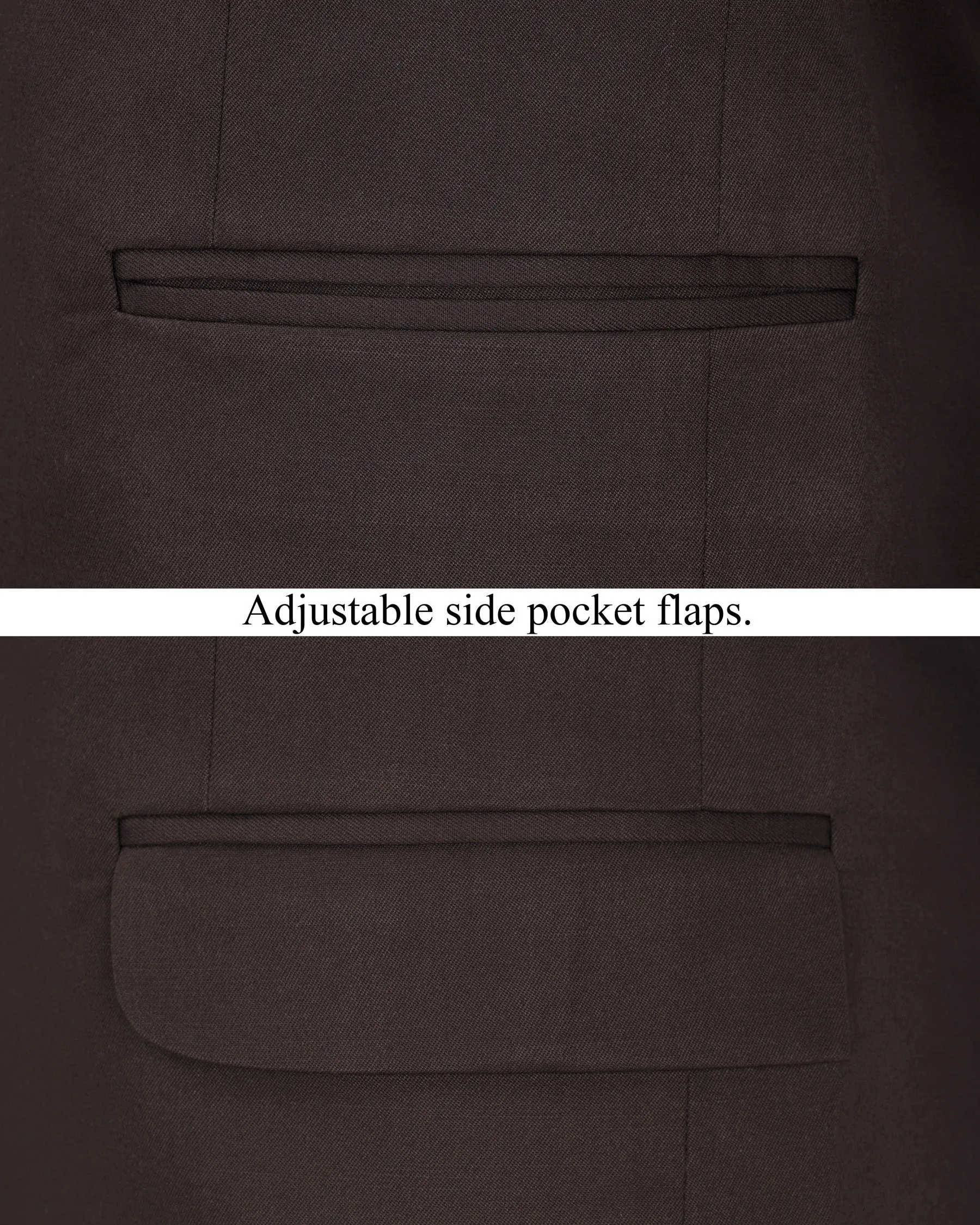 Bistre Brown Single Breasted Suit