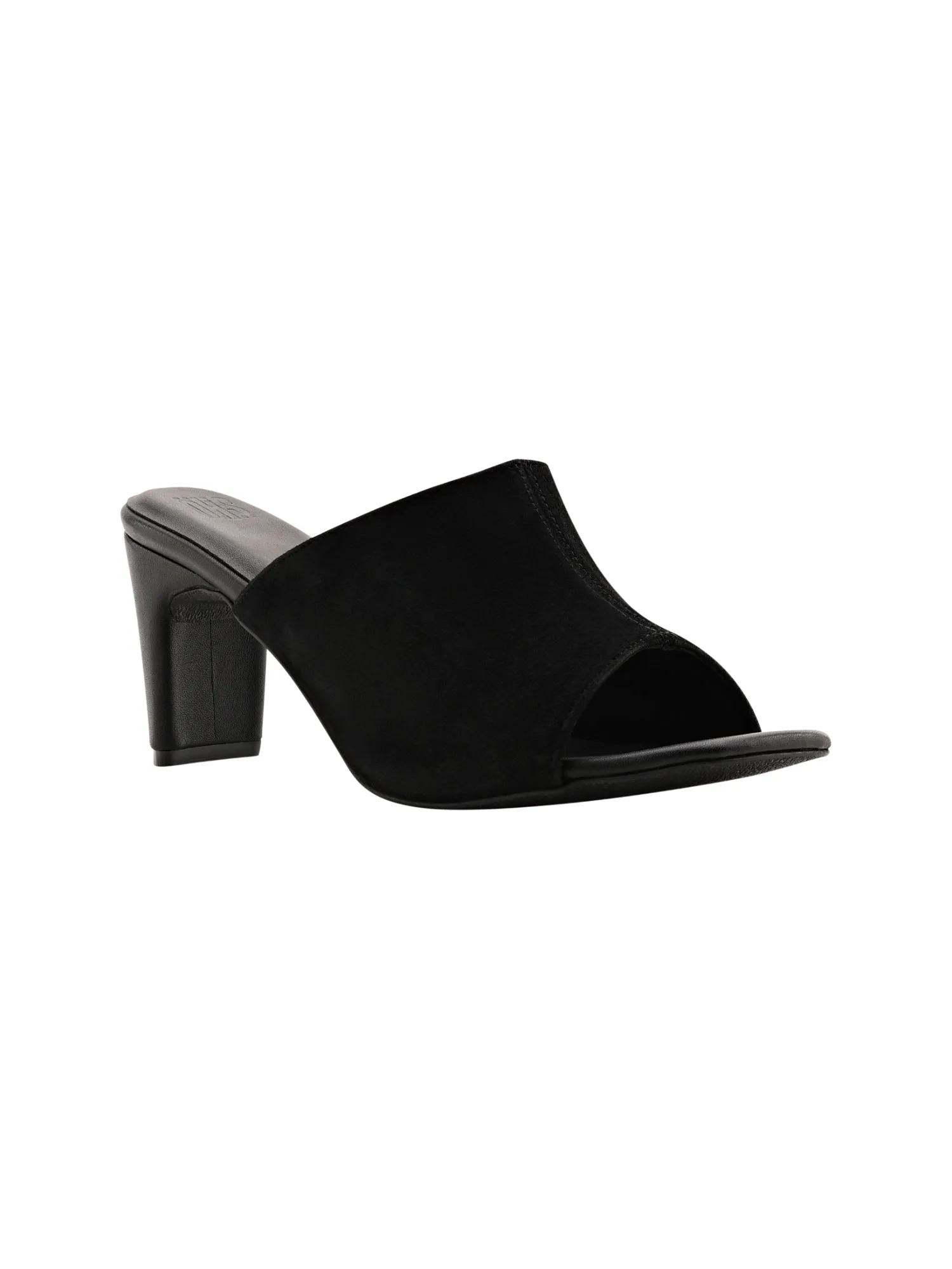 Black Suede Mule Heels For Women