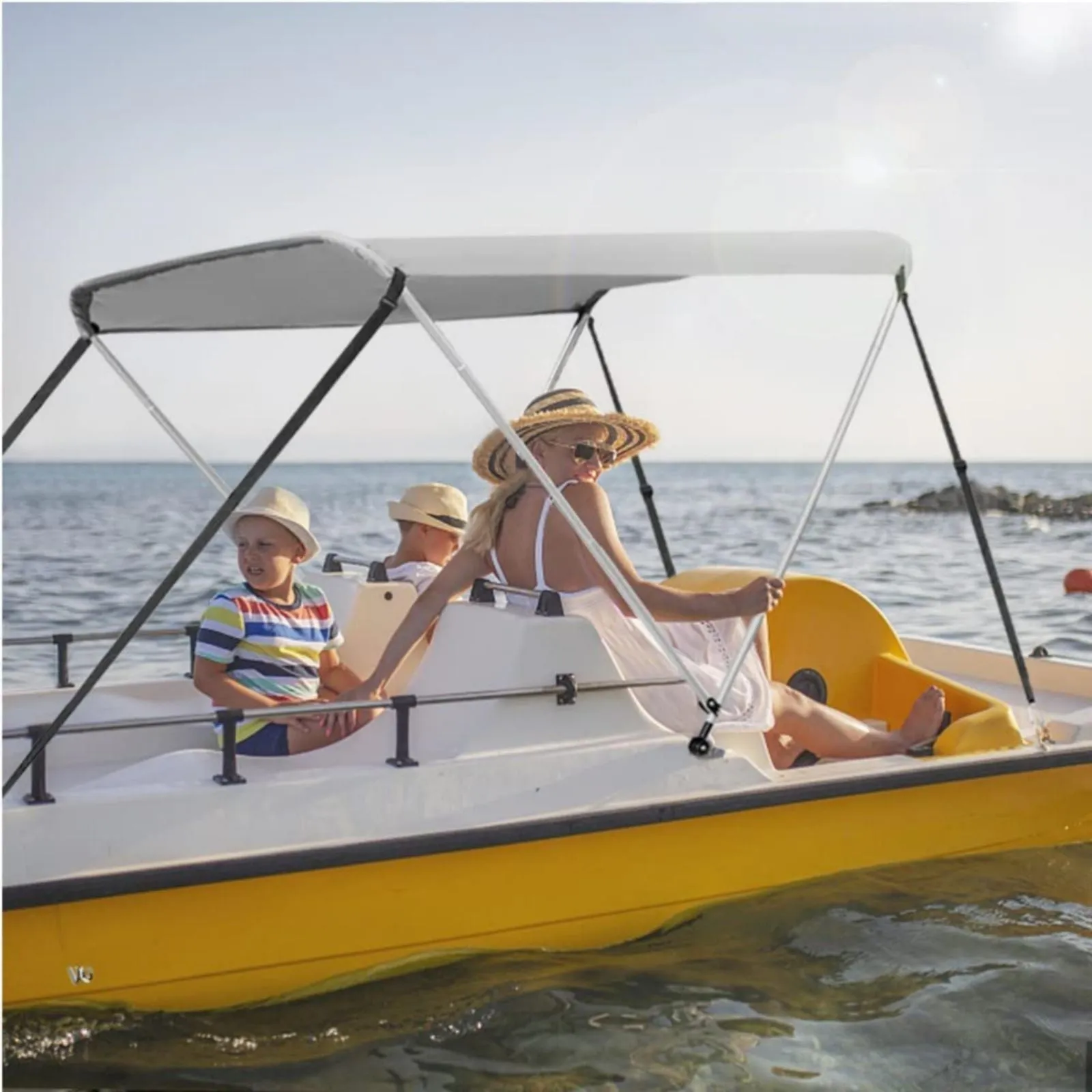 Boat Sun Shade Shelter For 2-4 Persons Inflatable Kayak Awning Canopy