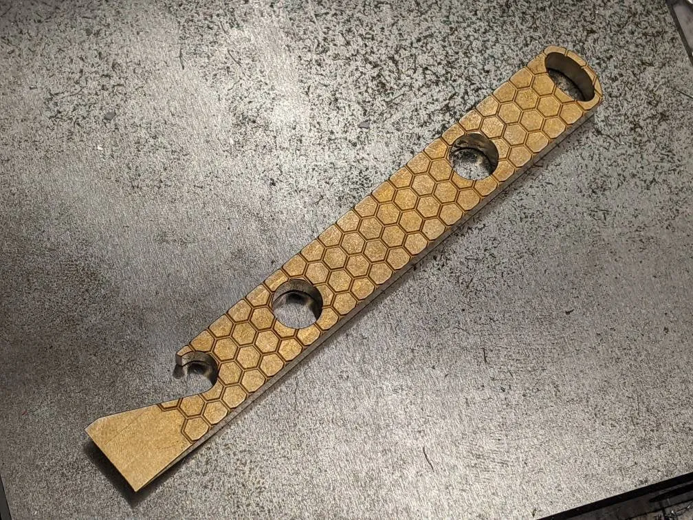 Brass Hex Pattern Pry Bar
