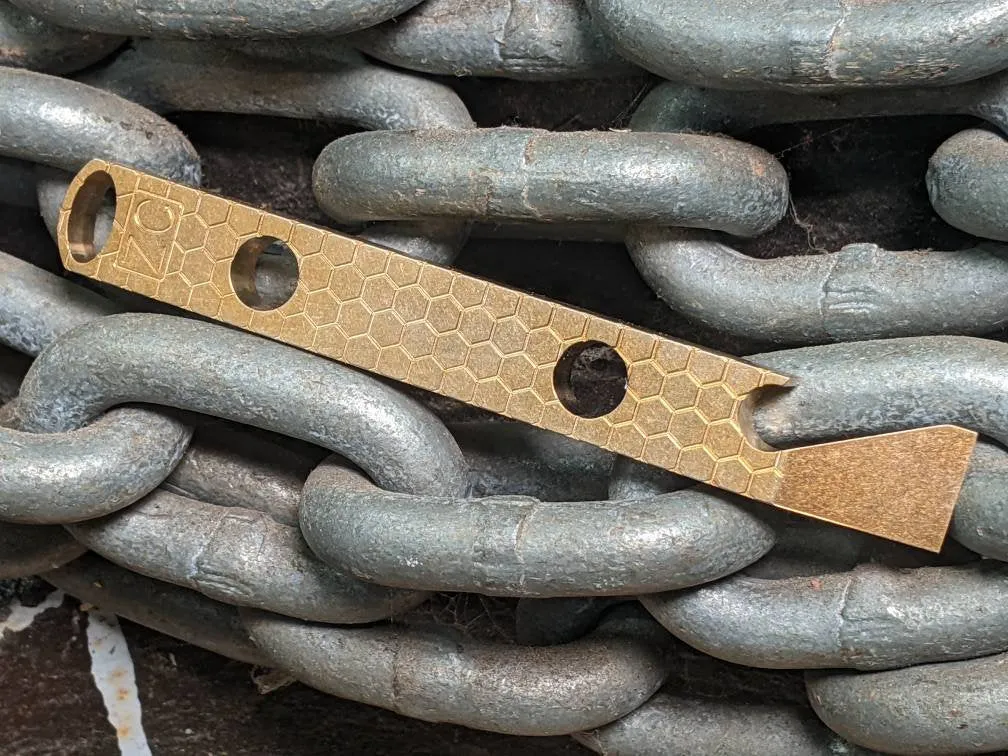 Brass Hex Pattern Pry Bar