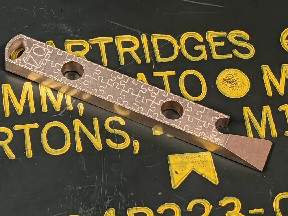 Brass Puzzle Pattern Pry Bar
