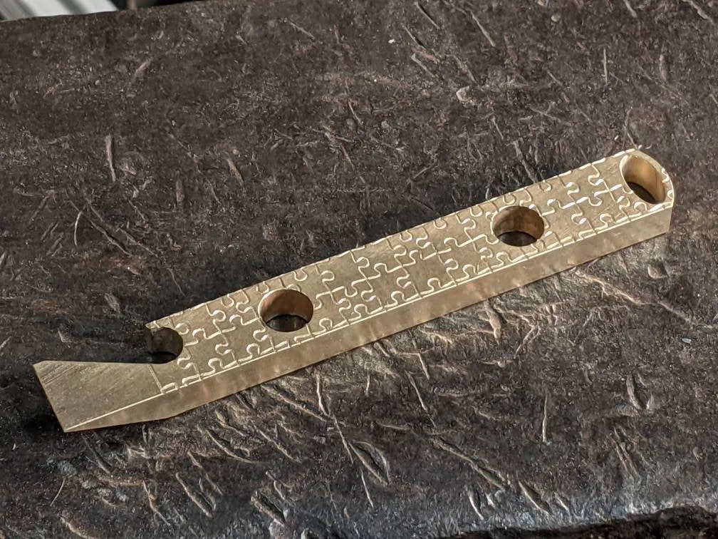 Brass Puzzle Pattern Pry Bar