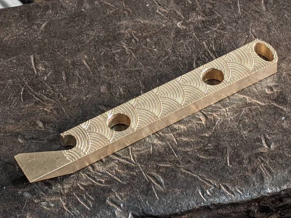 Brass Wave Pattern Pry Bar