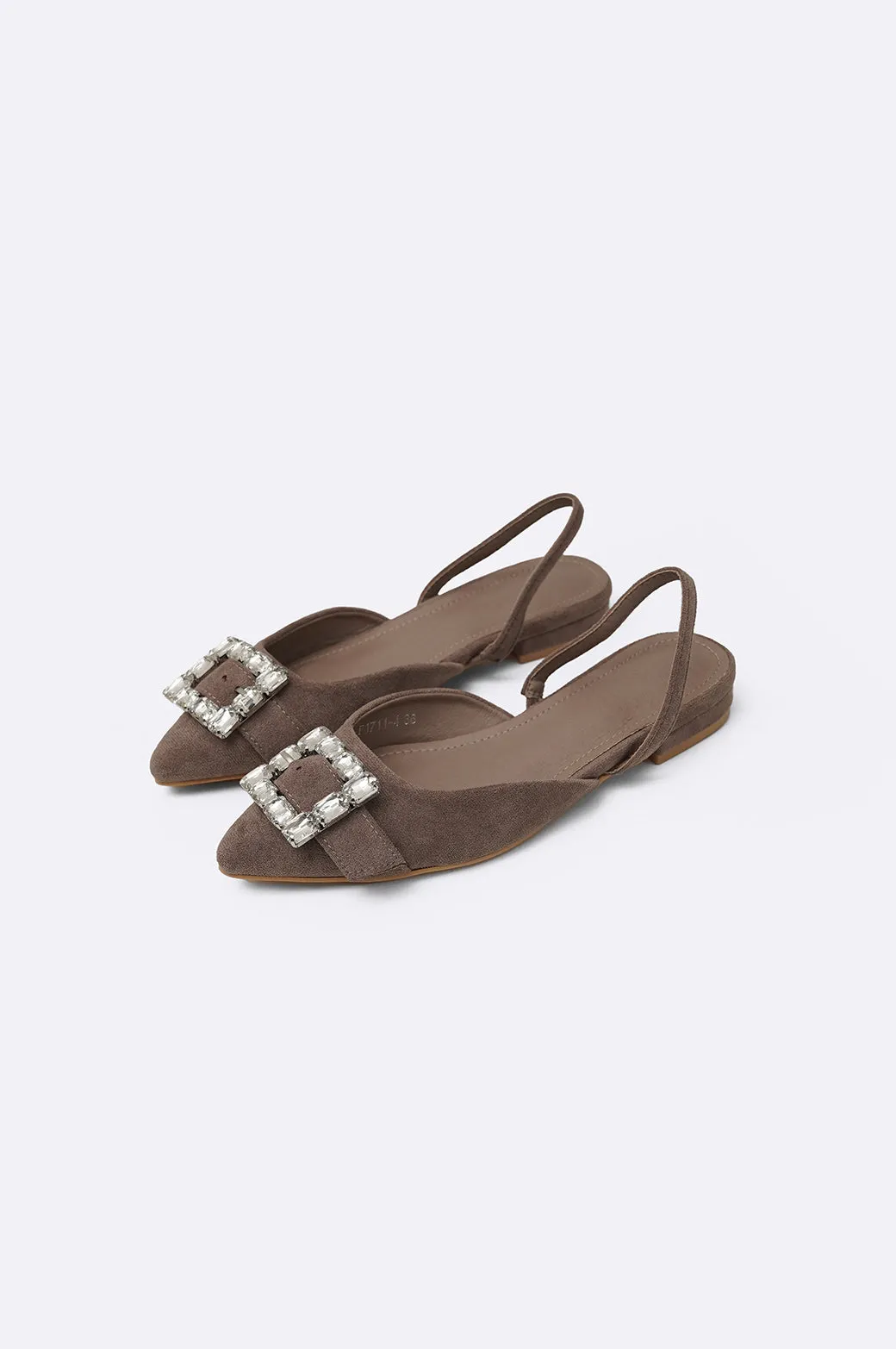 BROOCH SUEDE SLINGBACKS