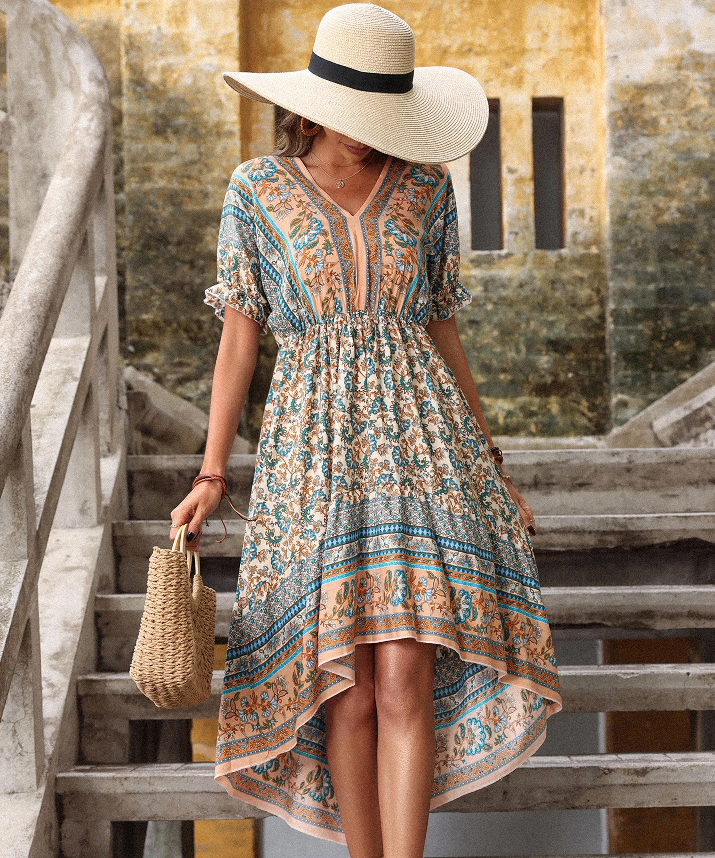 Cadena Midi Dress - Apricot