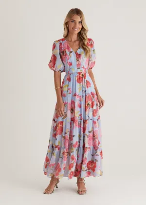 Casablanca Maxi Dress - Blue Floral