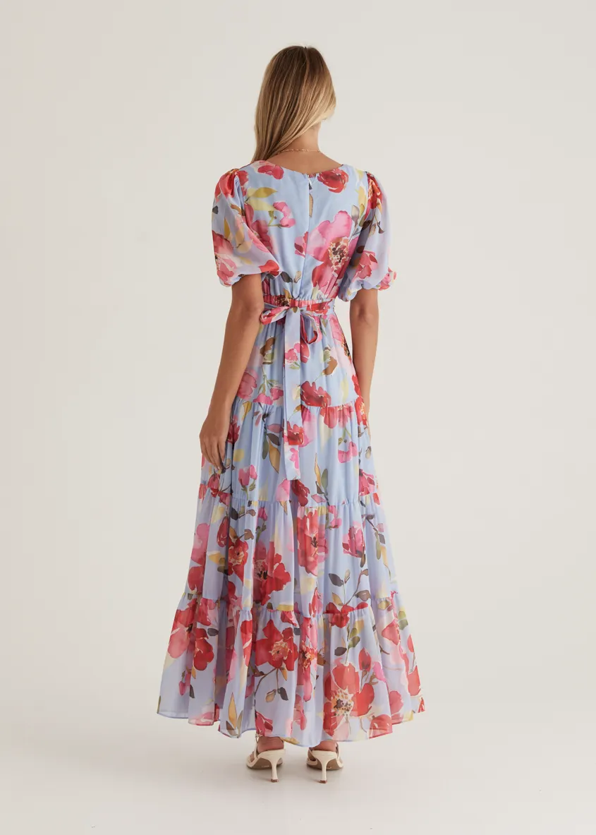 Casablanca Maxi Dress - Blue Floral