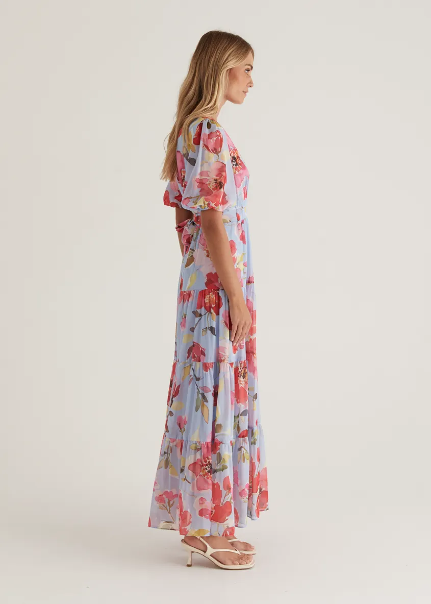 Casablanca Maxi Dress - Blue Floral