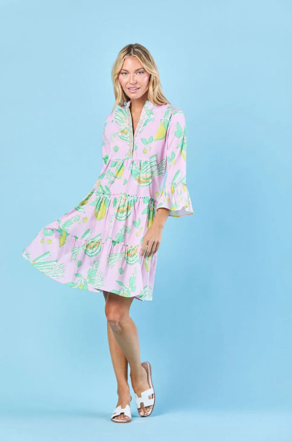 Caty Dress in Blushing Songbird