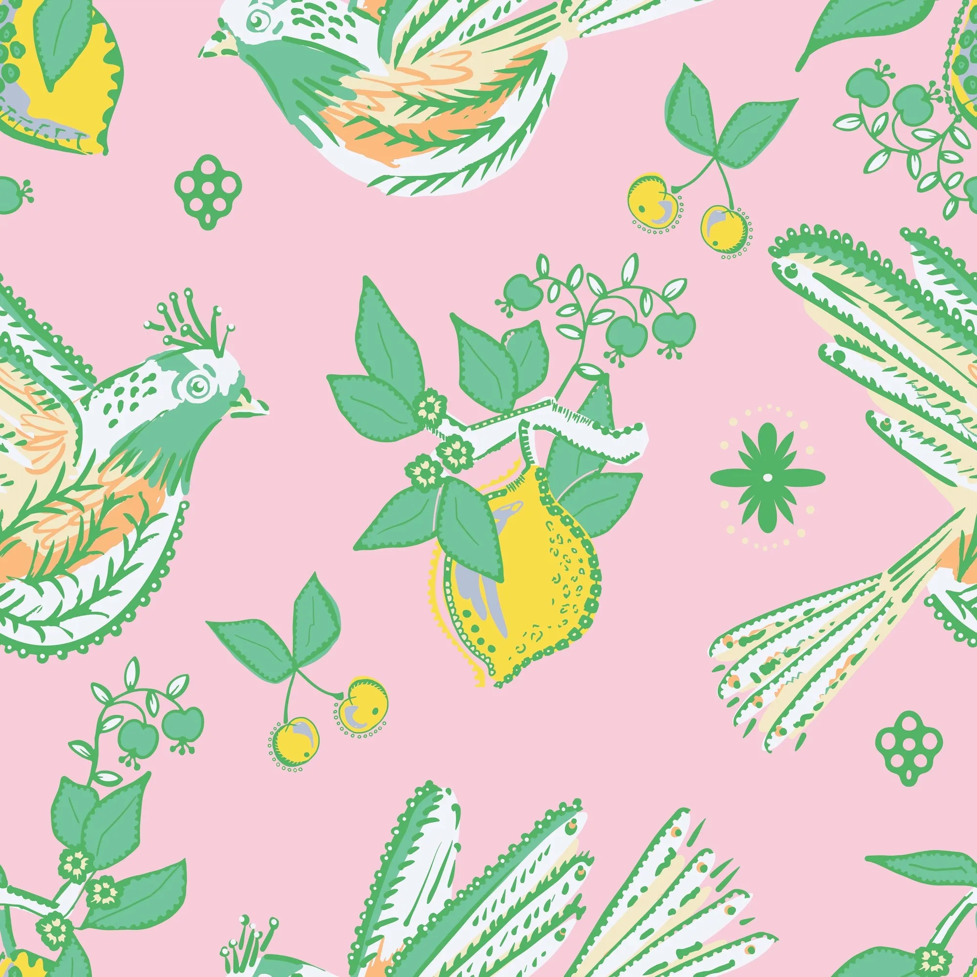 Caty Dress in Blushing Songbird