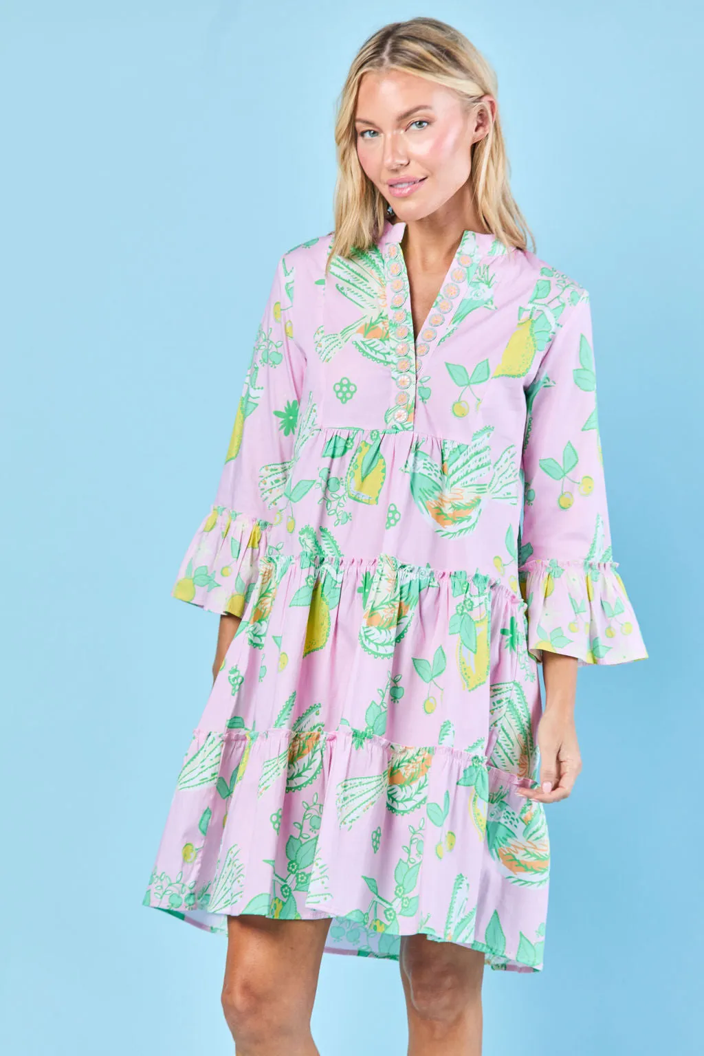 Caty Dress in Blushing Songbird
