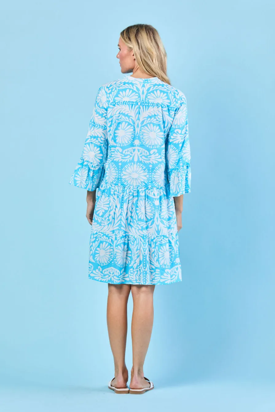 Caty Dress in Sky Jardin