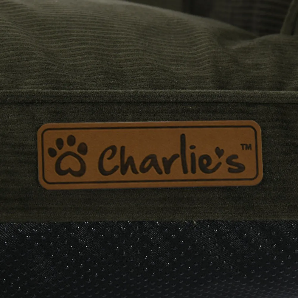 Charlie's Corduroy Dog Sofa Bed Green Small