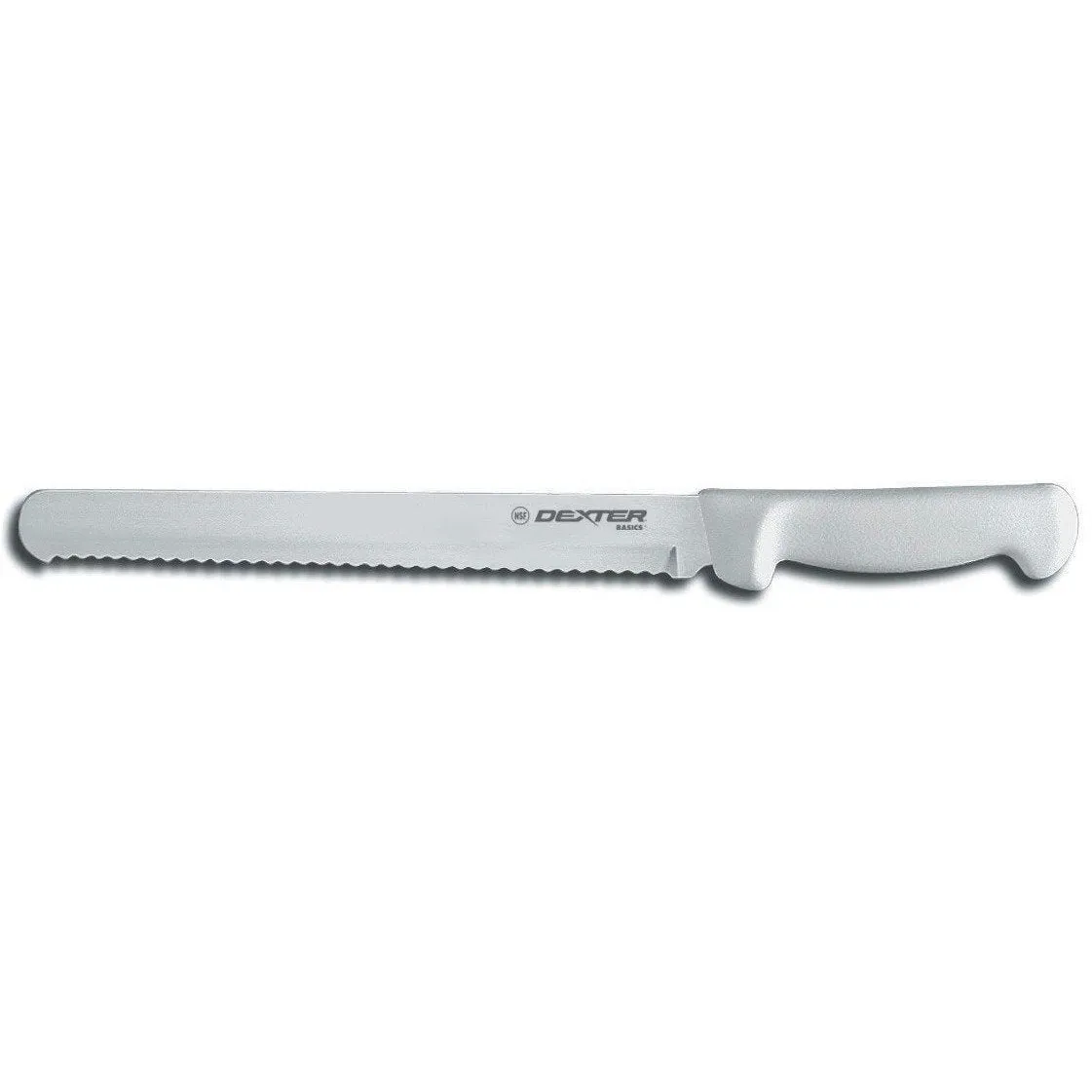 Dexter Russell 10" Basics Scalloped Slicer, White Handle (P94804)