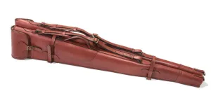 Double Tan Leather Shotgun Slip Case With Zipper Closure