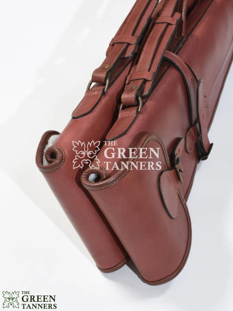 Double Tan Leather Shotgun Slip Case With Zipper Closure