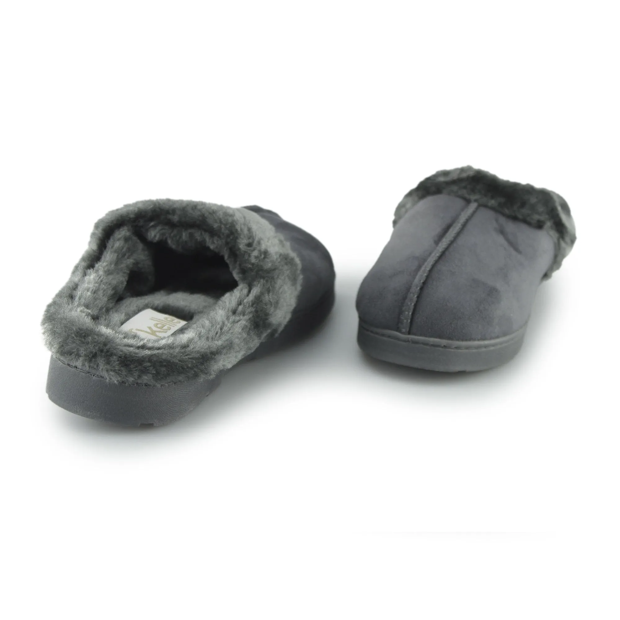 Dr Keller DECATOR Womens Soft Mule Slippers Charcoal