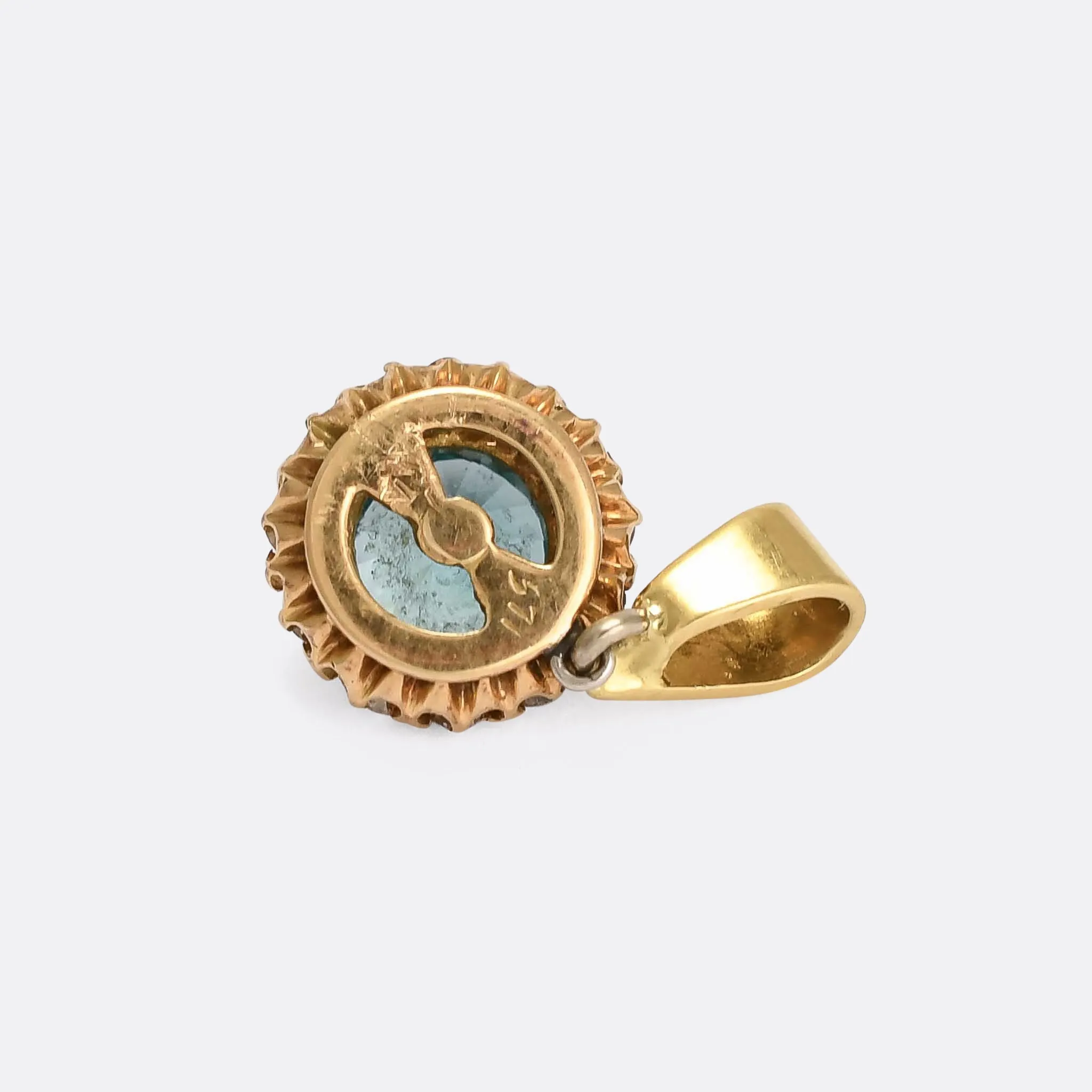 Edwardian Zircon & Diamond Cluster Pendant